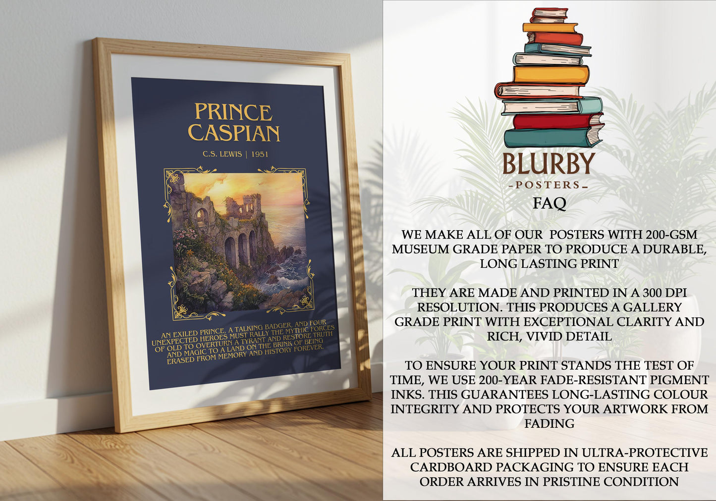 Prince Caspian by C.S. Lewis | Descriptive Book Poster | Blurby
