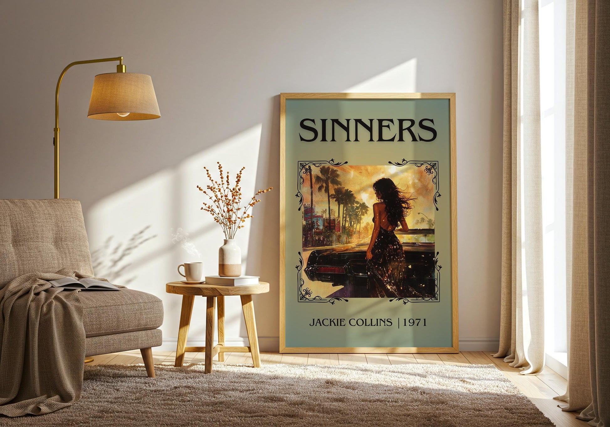 Sinners by Jackie Collins | Descriptive Book Poster | Minimalist