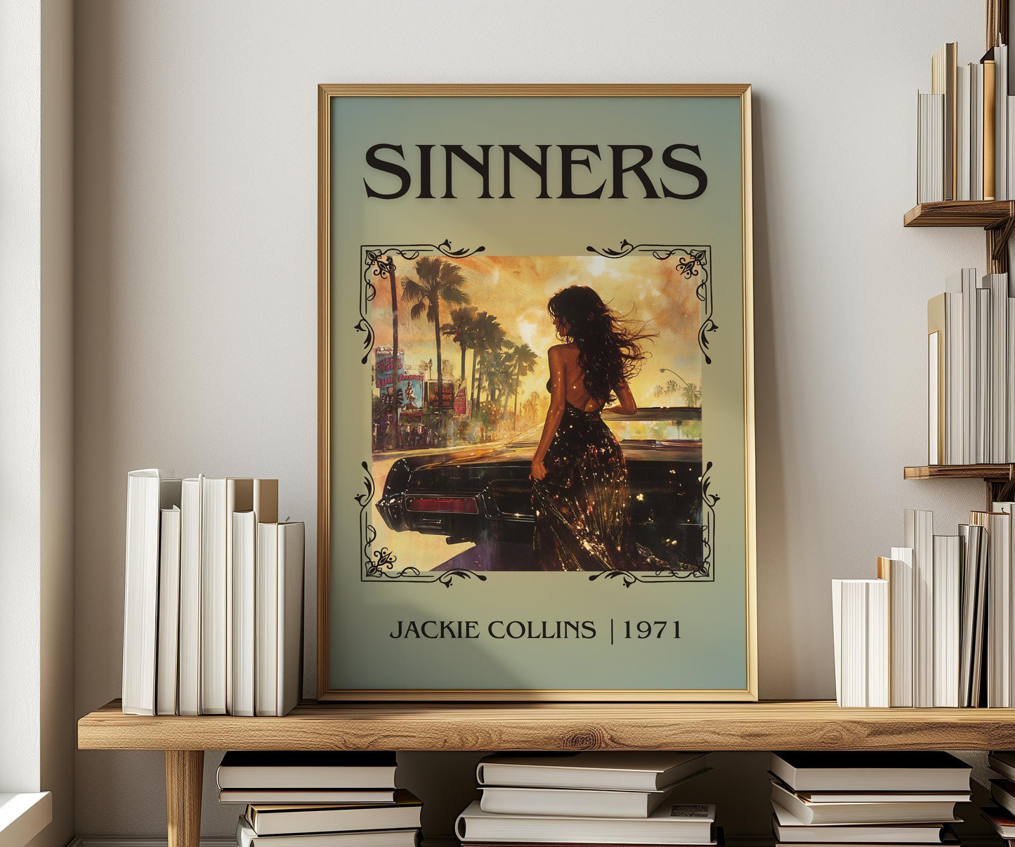 Sinners by Jackie Collins | Descriptive Book Poster | Minimalist