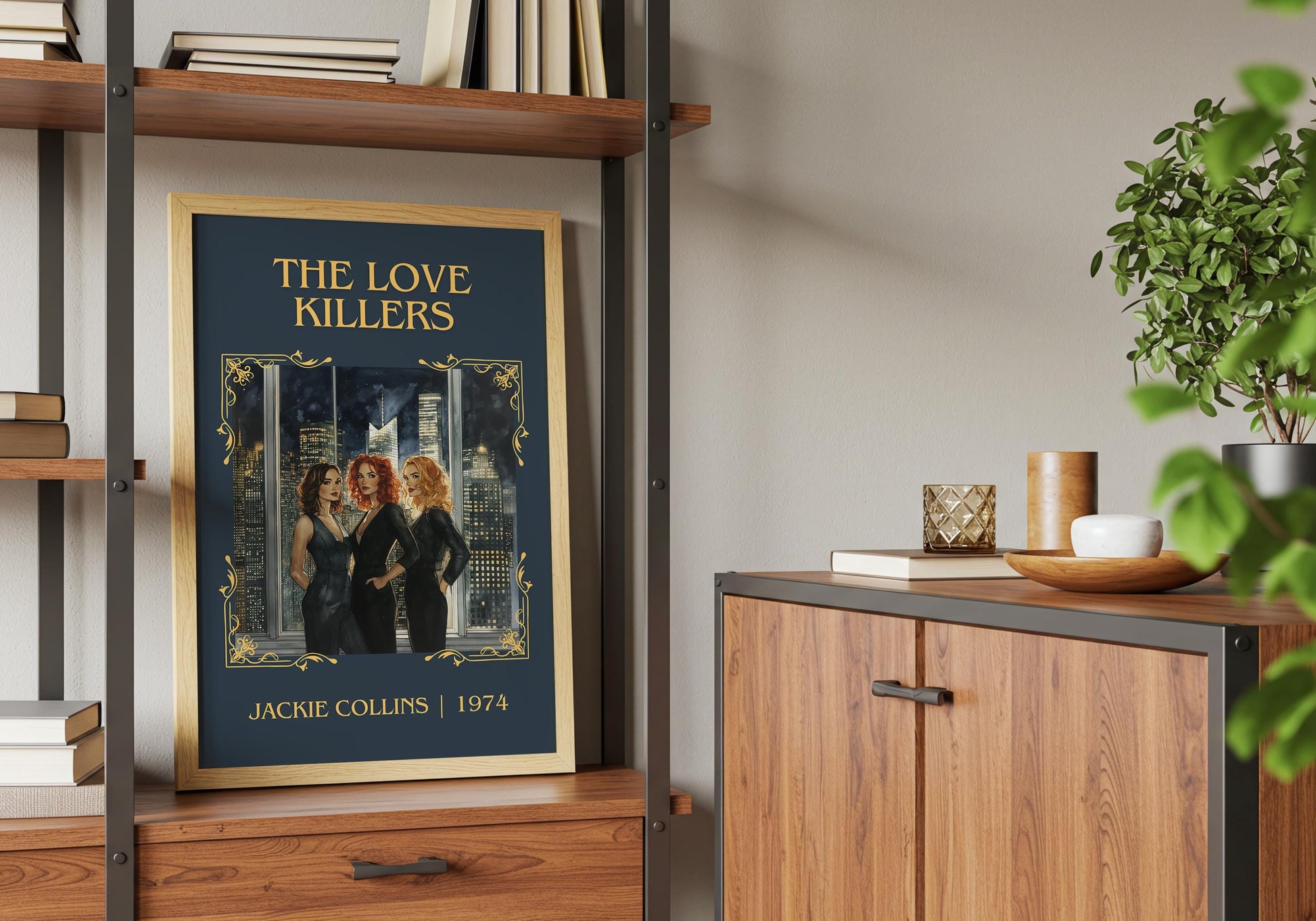The Love Killers by Jackie Collins | Descriptive Book Poster | Minimalist