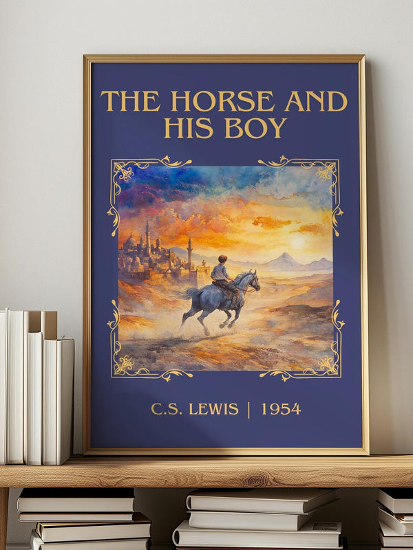 The Horse and his Boy classic book art print in frame leaning in hallway – childrens wall art