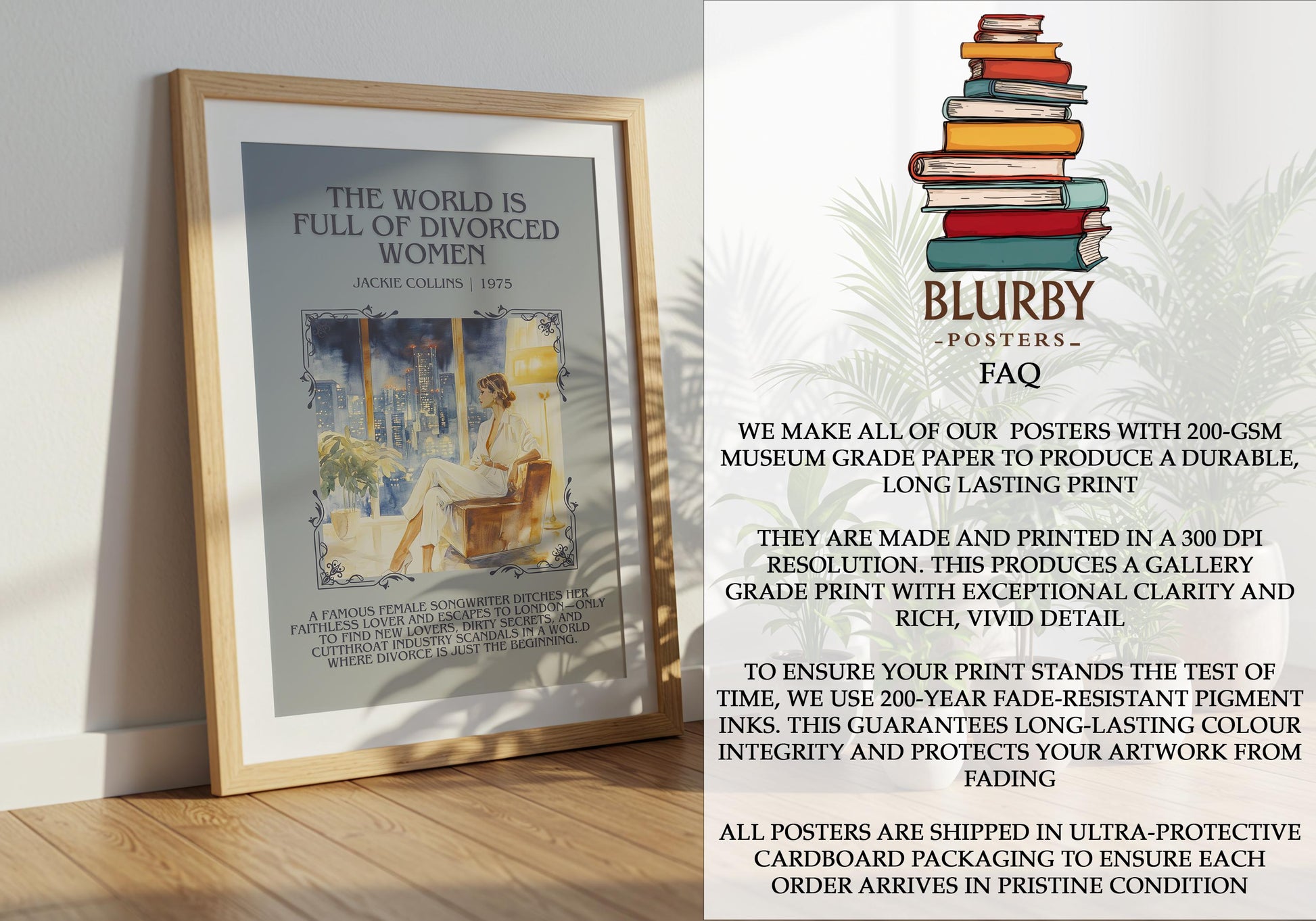 The World Is Full Of Divorced Women by Jackie Collins | Descriptive Book Poster | Blurby