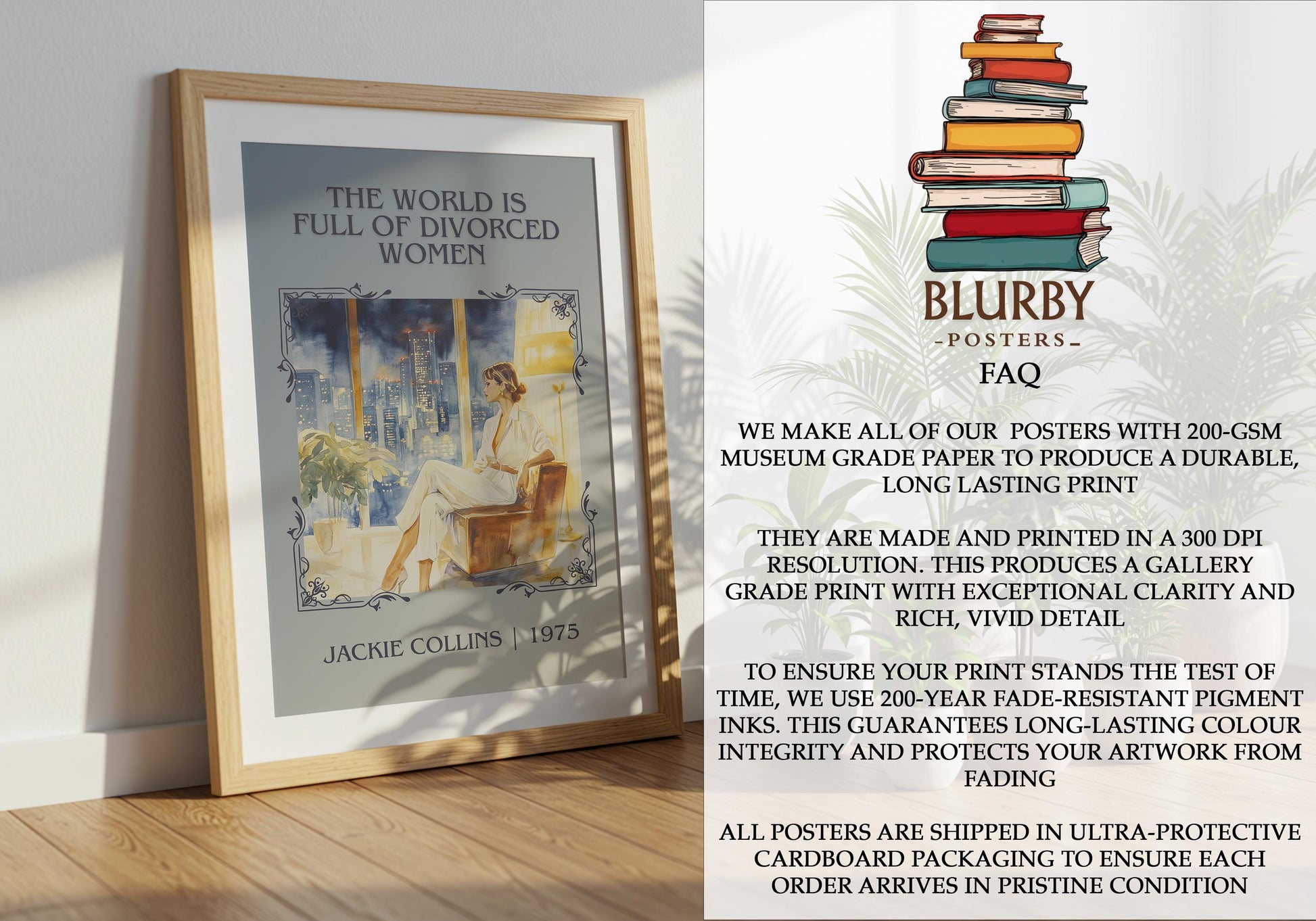 The World Is Full Of Divorced Women by Jackie Collins | Descriptive Book Poster | Minimalist