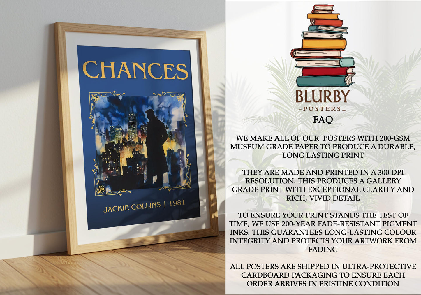 Chances by Jackie Collins | Descriptive Book Poster | Minimalist