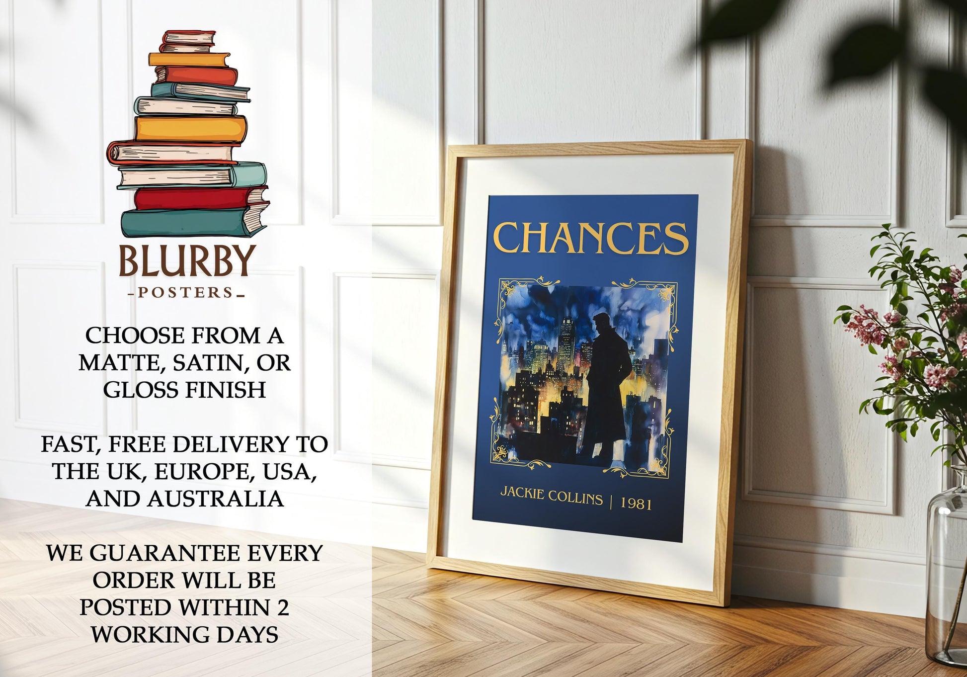 Chances by Jackie Collins | Descriptive Book Poster | Minimalist