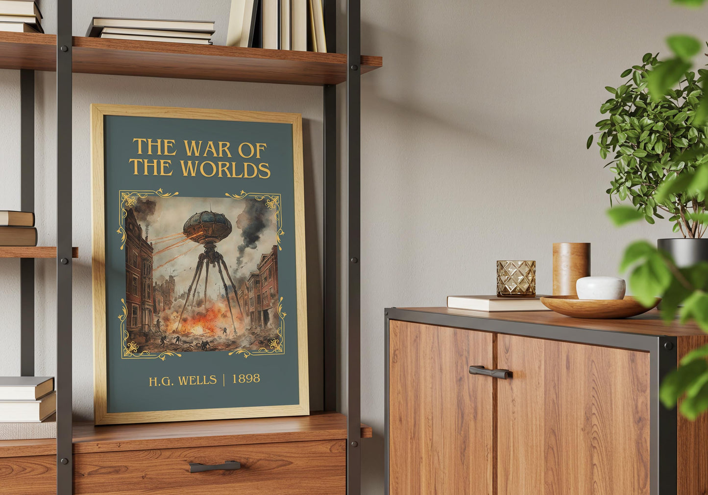 The War Of The Worlds by H.G. Wells | Descriptive Book Poster | Minimalist