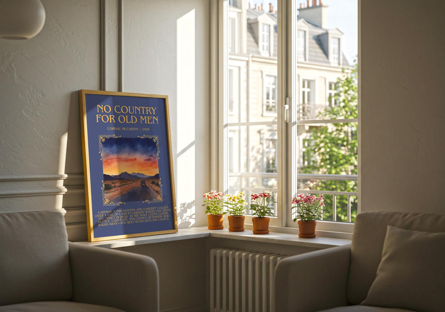 No Country For Old Men book poster packaging – museum-quality print rolled in protective tube