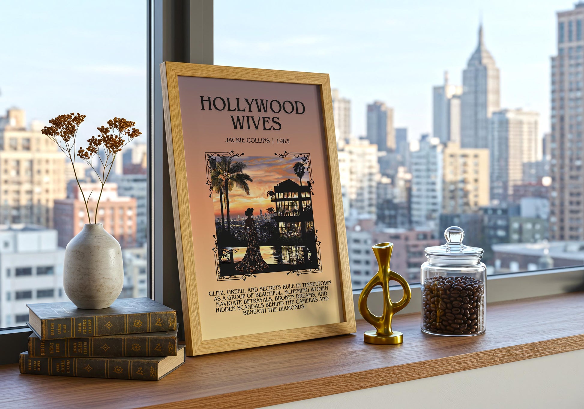 Hollywood Wives by Jackie Collins | Descriptive Book Poster | Blurby