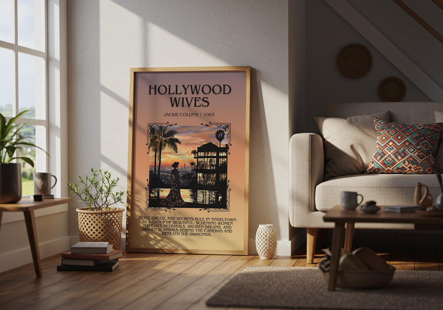 Hollywood Wives by Jackie Collins | Descriptive Book Poster | Blurby