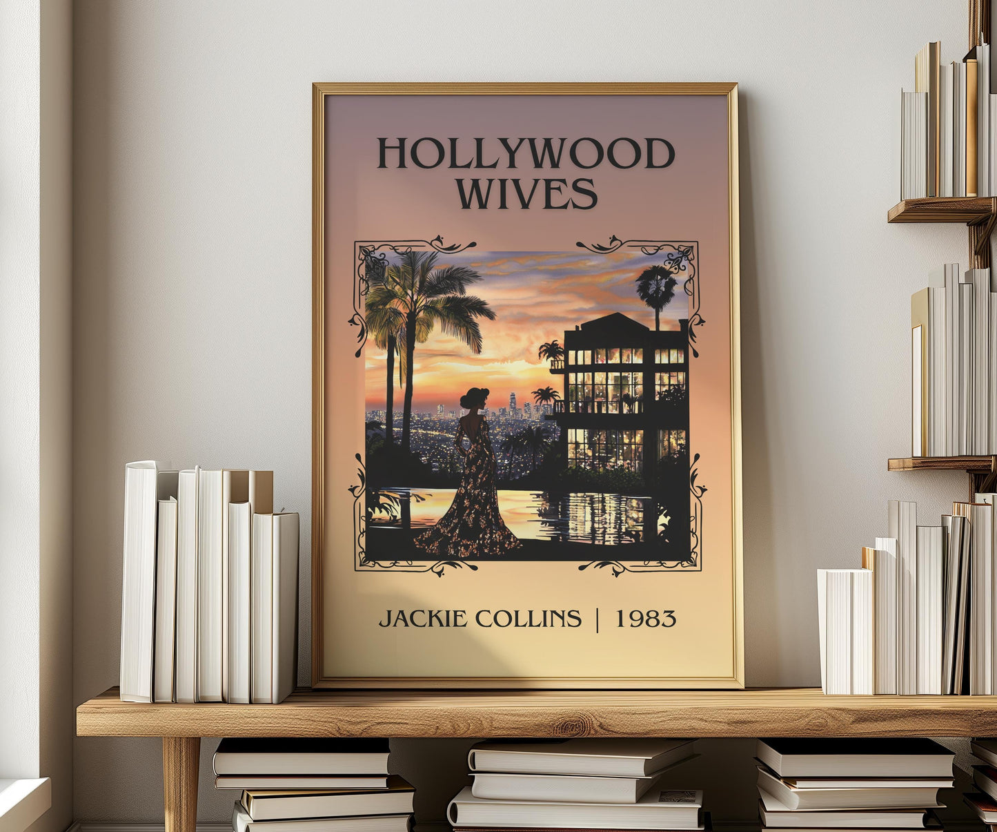 Hollywood Wives by Jackie Collins | Descriptive Book Poster | Minimalist