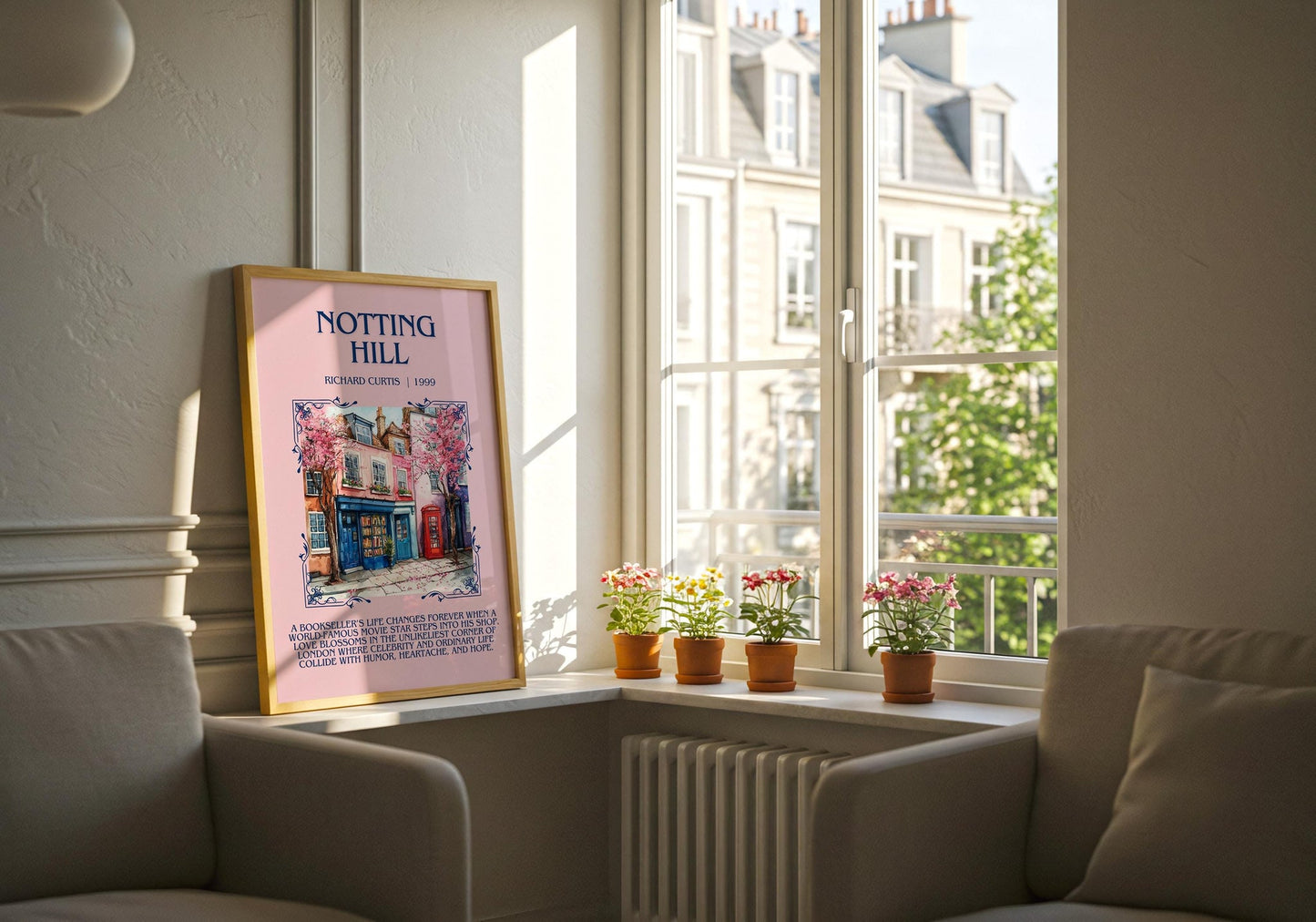 Notting Hill book poster packaging – museum-quality print rolled in protective tube