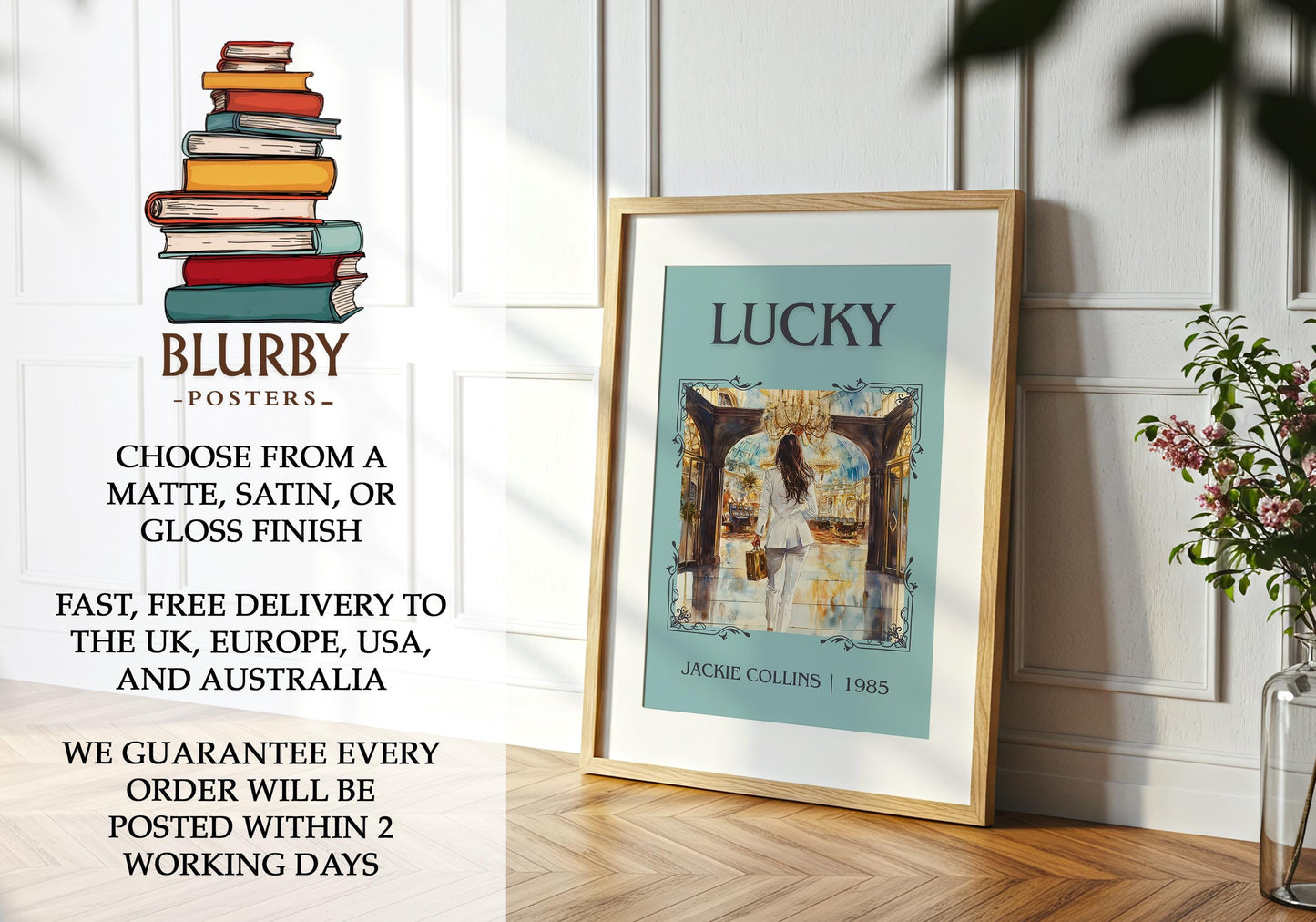 Lucky by Jackie Collins | Descriptive Book Poster | Minimalist