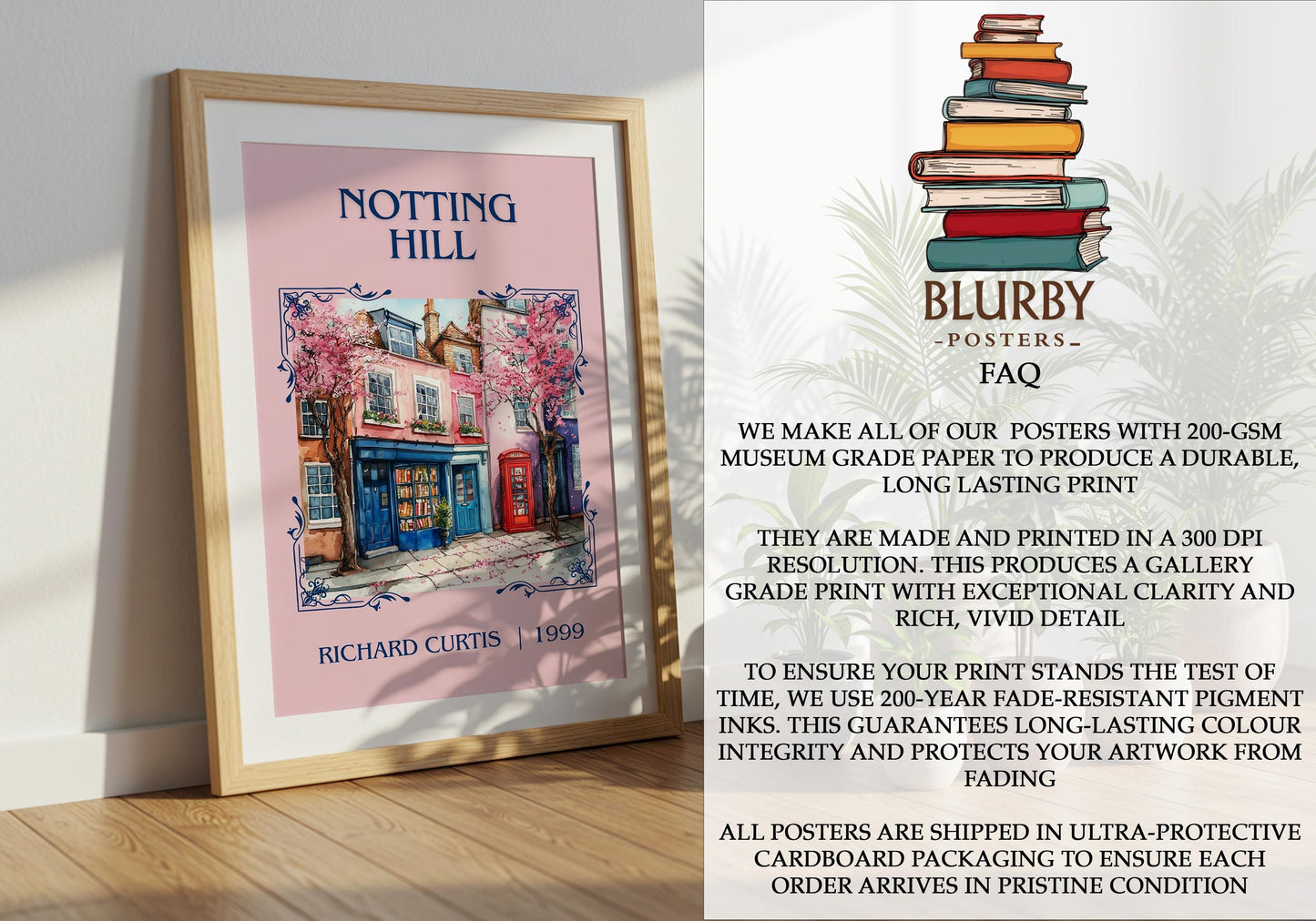 Notting Hill by Richard Curtis | Descriptive Book Poster | Minimalist