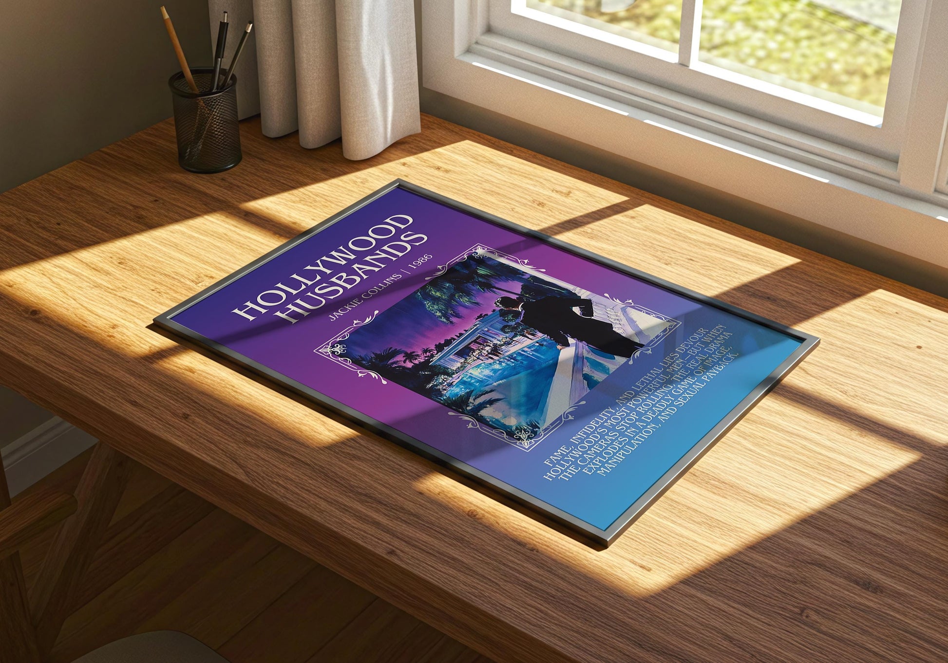 Hollywood Husbands by Jackie Collins | Descriptive Book Poster | Blurby