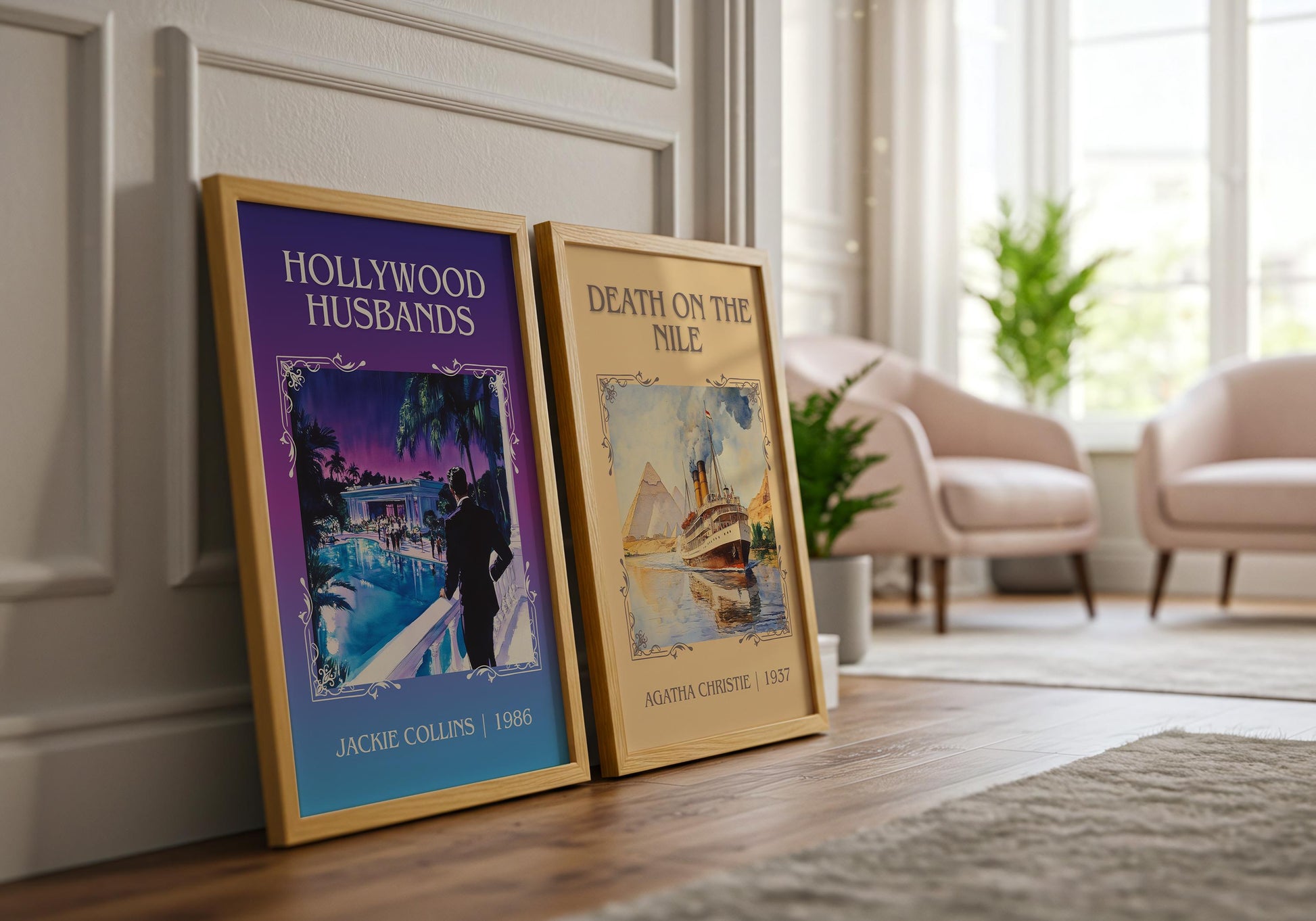 Hollywood Husbands by Jackie Collins | Descriptive Book Poster | Minimalist