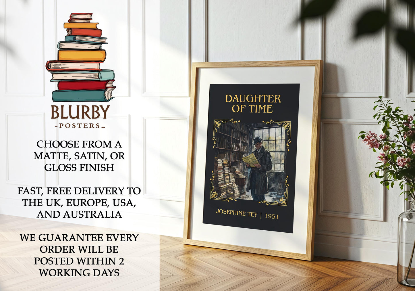 The Daughter of Time book poster packaging – museum-quality print rolled in protective tube