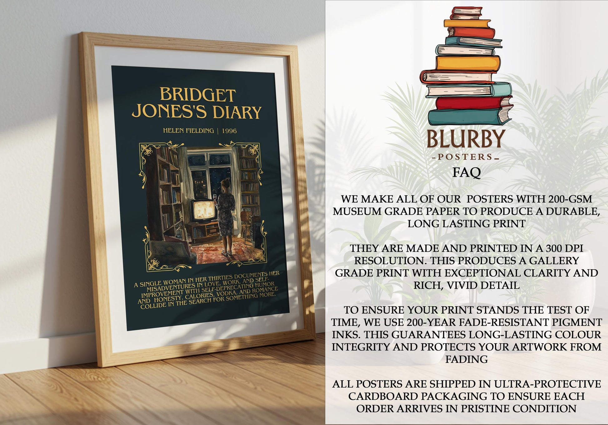 Bridget Jones's Diary by Helen Fielding | Descriptive Book Poster | Blurby