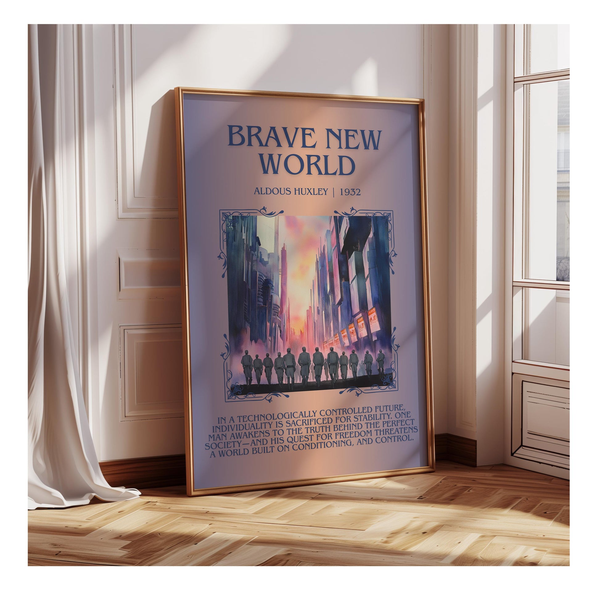 Brave New World by Aldous Huxley | Descriptive Book Poster | Blurby