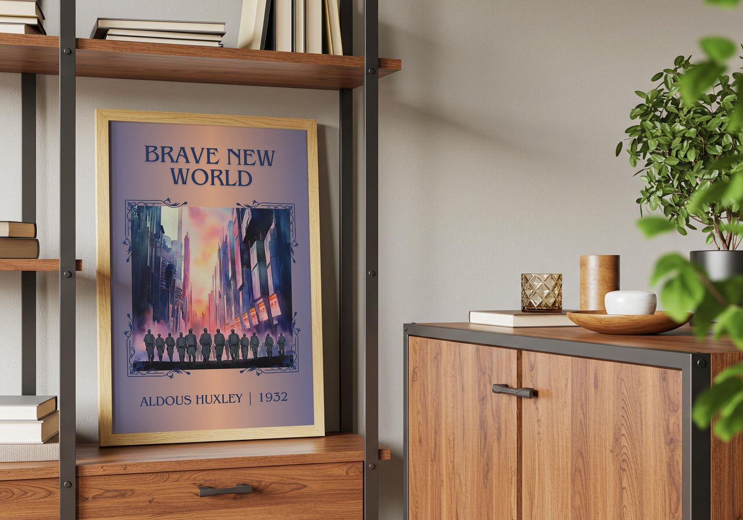 Brave New World by Aldous Huxley | Descriptive Book Poster | Minimalist