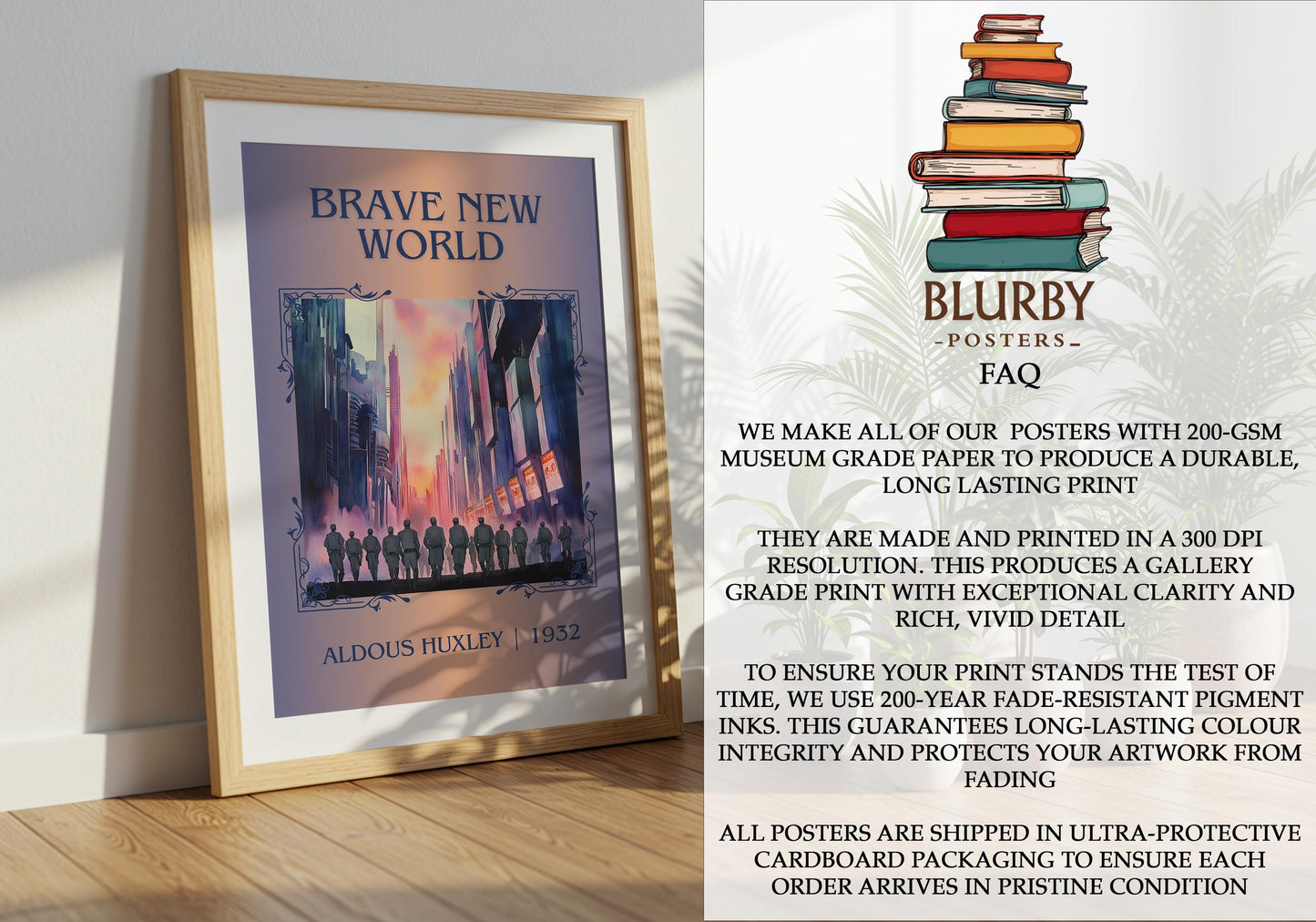 Brave New World by Aldous Huxley | Descriptive Book Poster | Minimalist