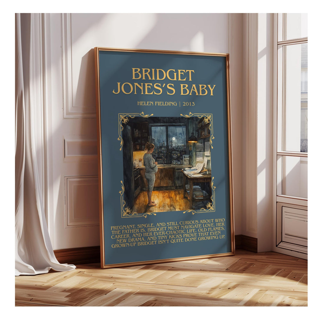 Bridget Jones's baby minimalist poster paper finish options – matte satin gloss (mockup)