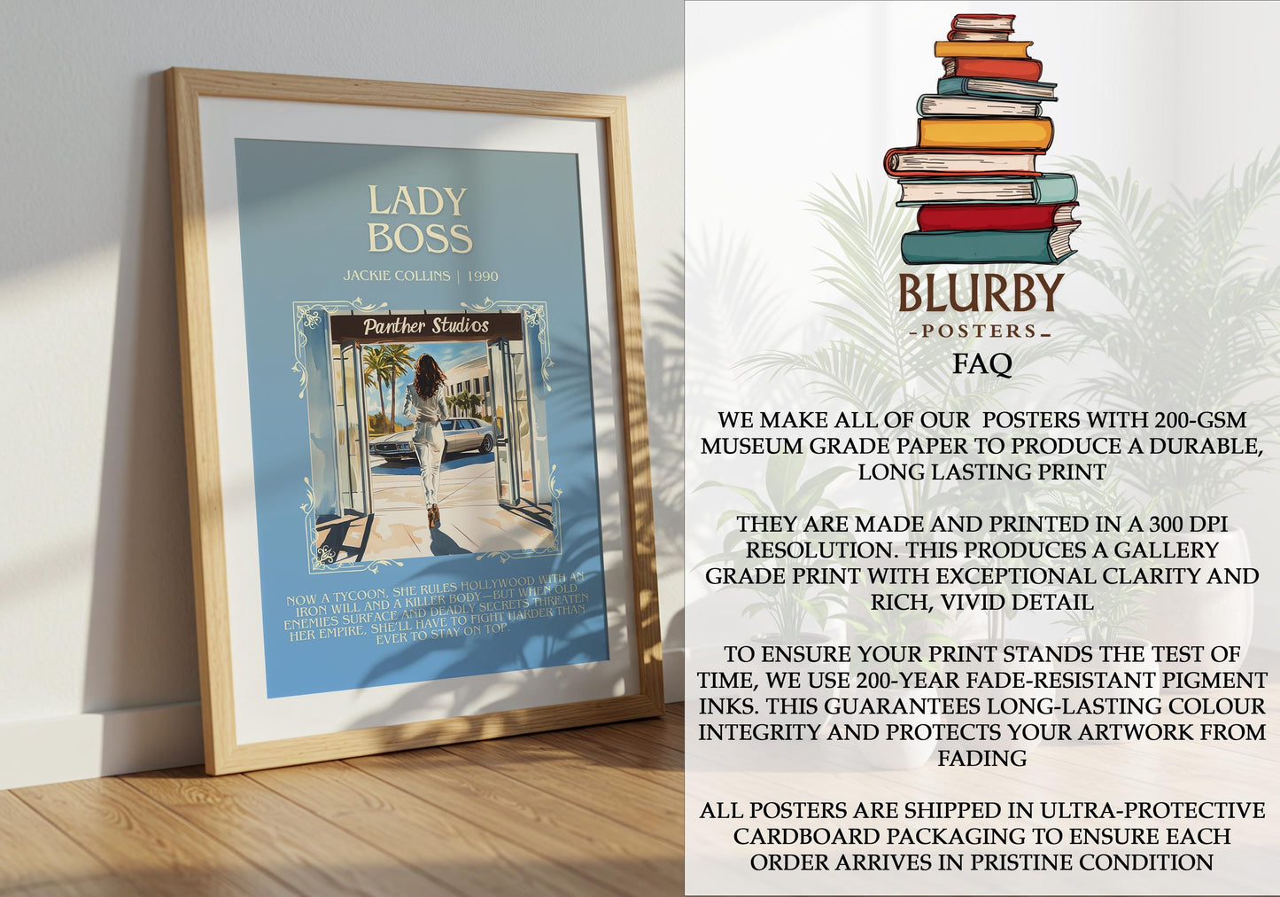 Lady Boss by Jackie Collins | Descriptive Book Poster | Blurby