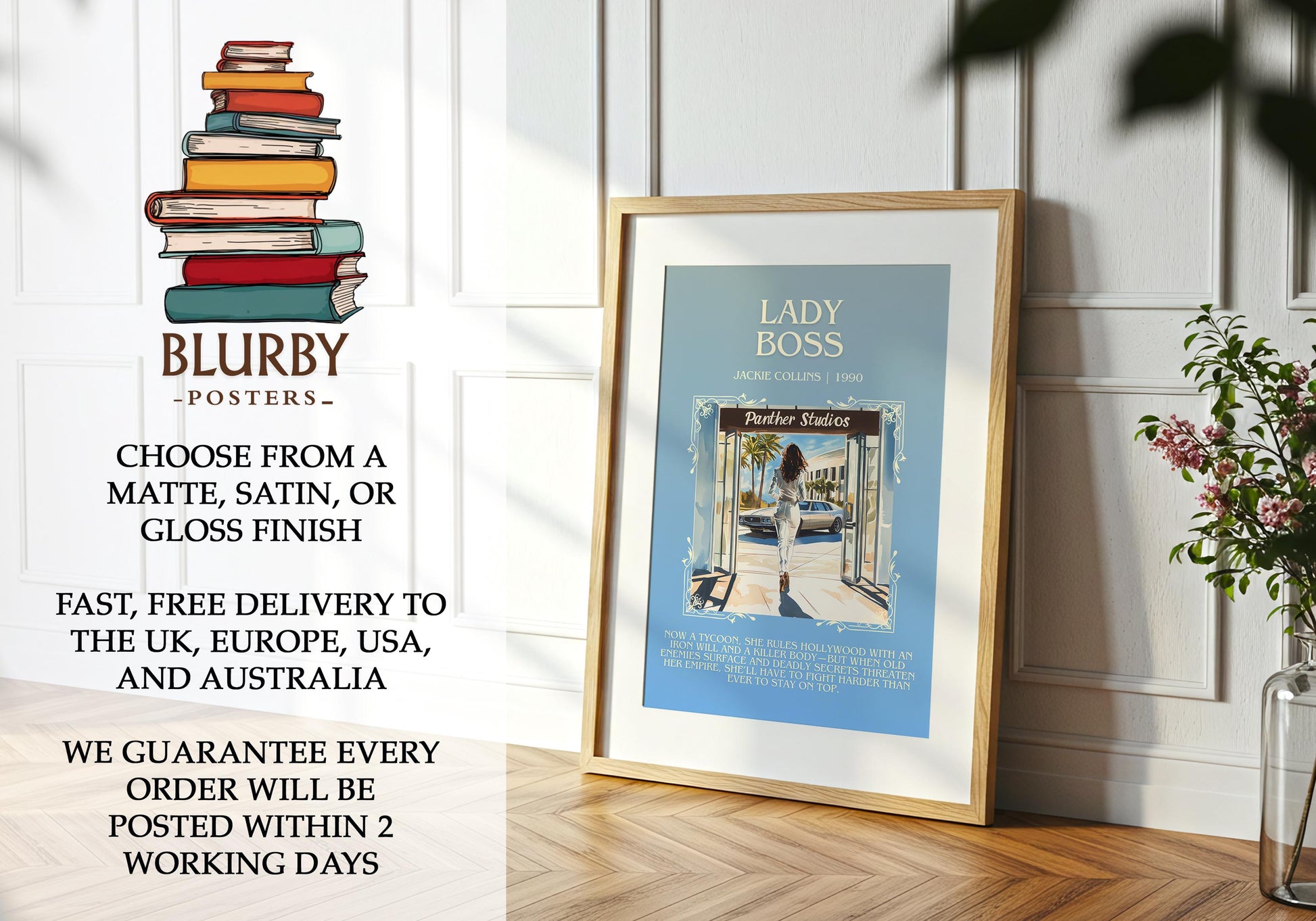 Lady Boss by Jackie Collins | Descriptive Book Poster | Blurby