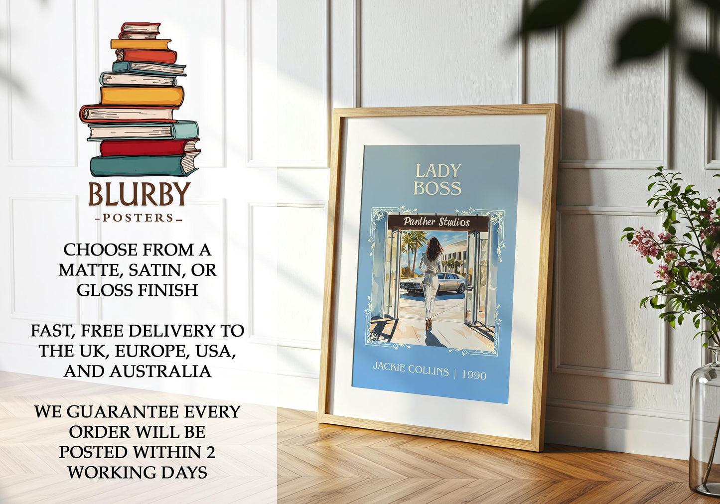 Lady Boss by Jackie Collins | Descriptive Book Poster | Minimalist