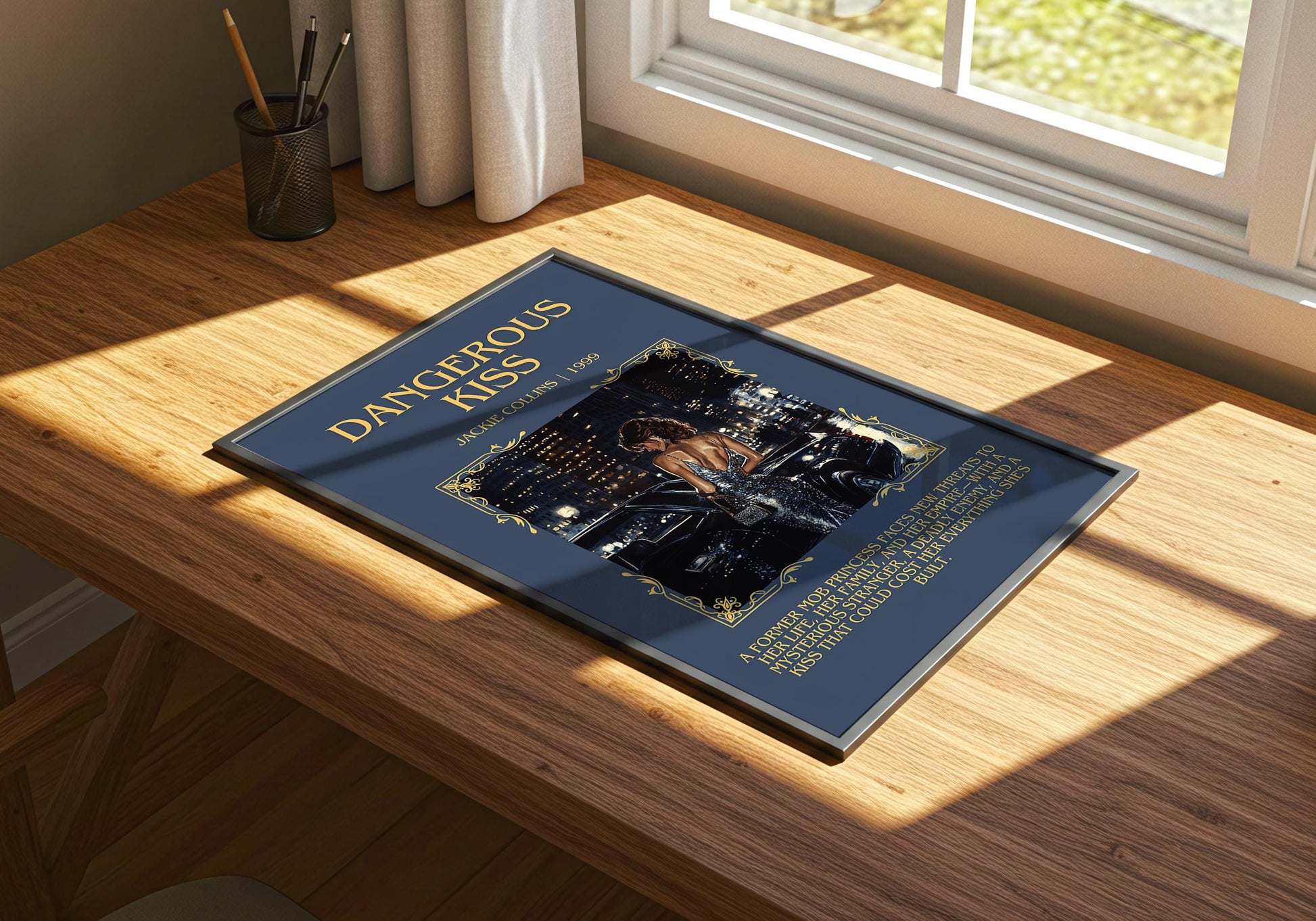 Dangerous Kiss by Jackie Collins | Descriptive Book Poster | Blurby