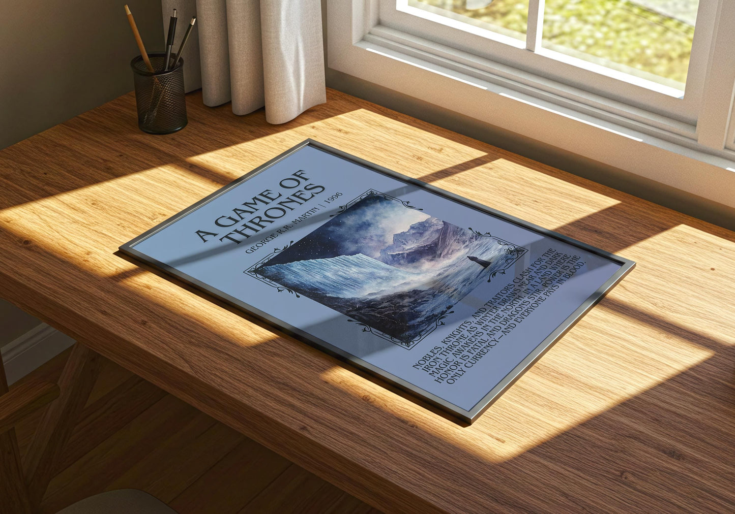 A Game Of Thrones by George R.R. Martin | Descriptive Book Poster | Blurby