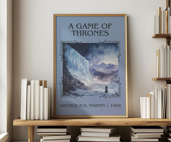 A Game Of Thrones classic book art print in frame leaning in hallway – fantasy wall art