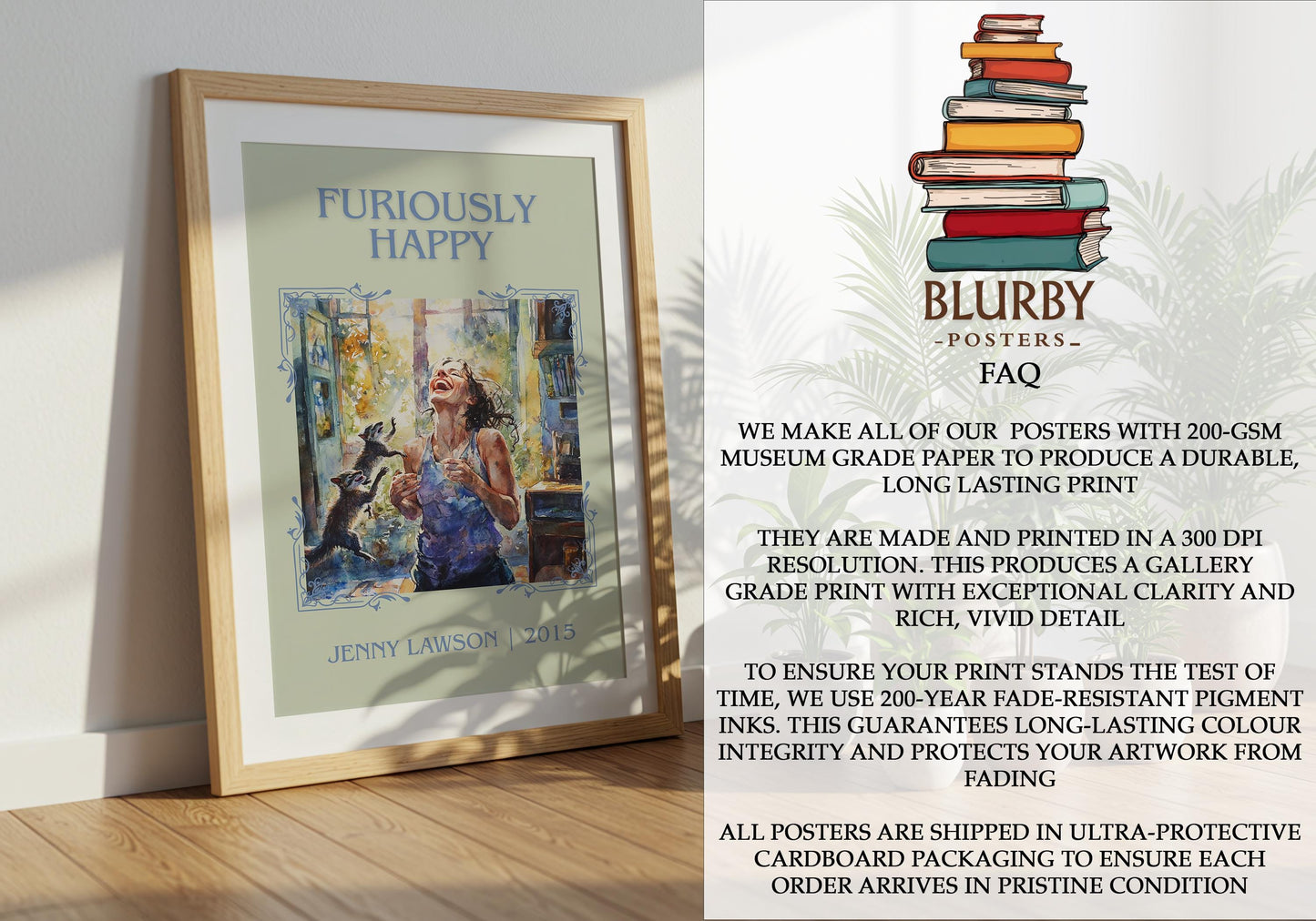 Furiously Happy by Jenny Lawson | Descriptive Book Poster | Minimalist