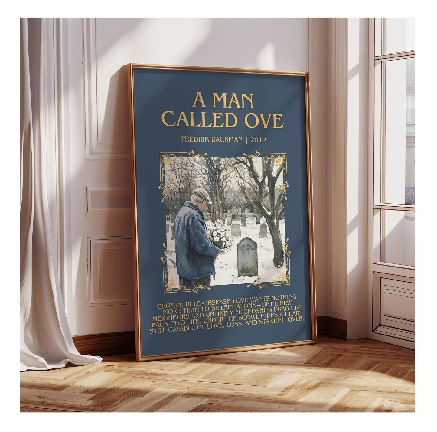 A Man Called Ove by Fredrik Backman | Descriptive Book Poster | Blurby