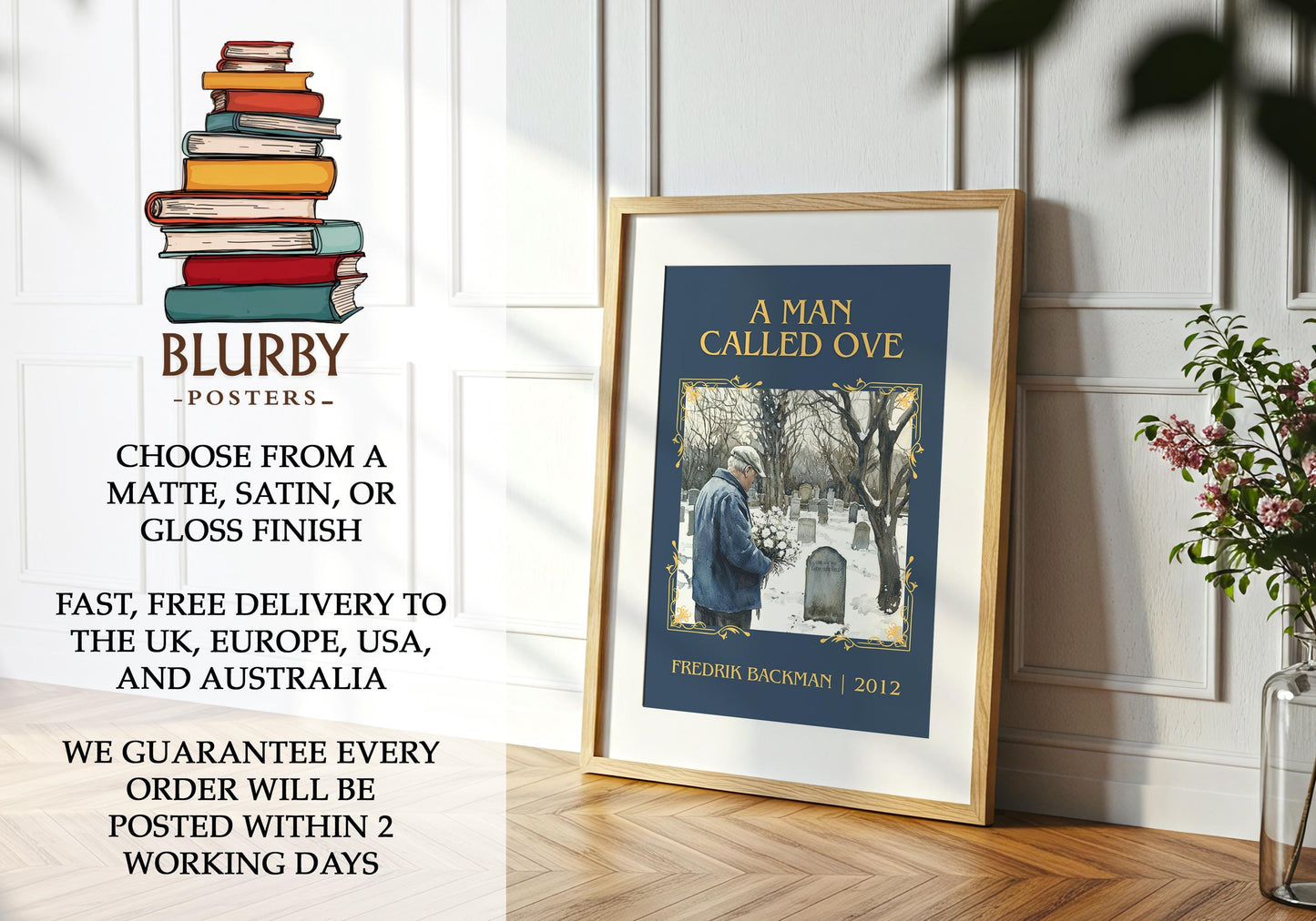 A Man Called Ove book poster packaging – museum-quality print rolled in protective tube