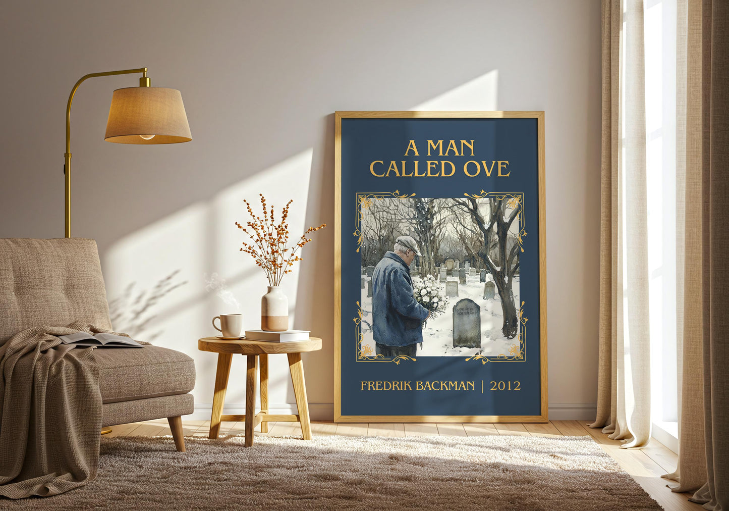 A Man Called Ove by Fredrik Backman | Descriptive Book Poster | Minimalist