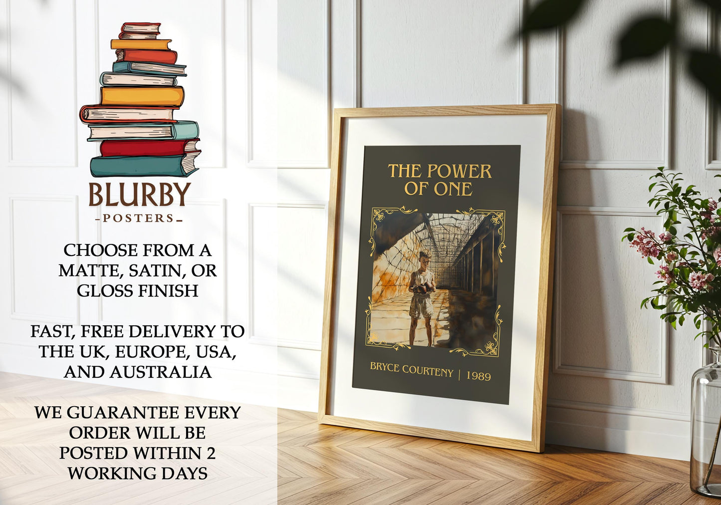 The Power Of One by Bryce Courtney | Descriptive Book Poster | Minimalist