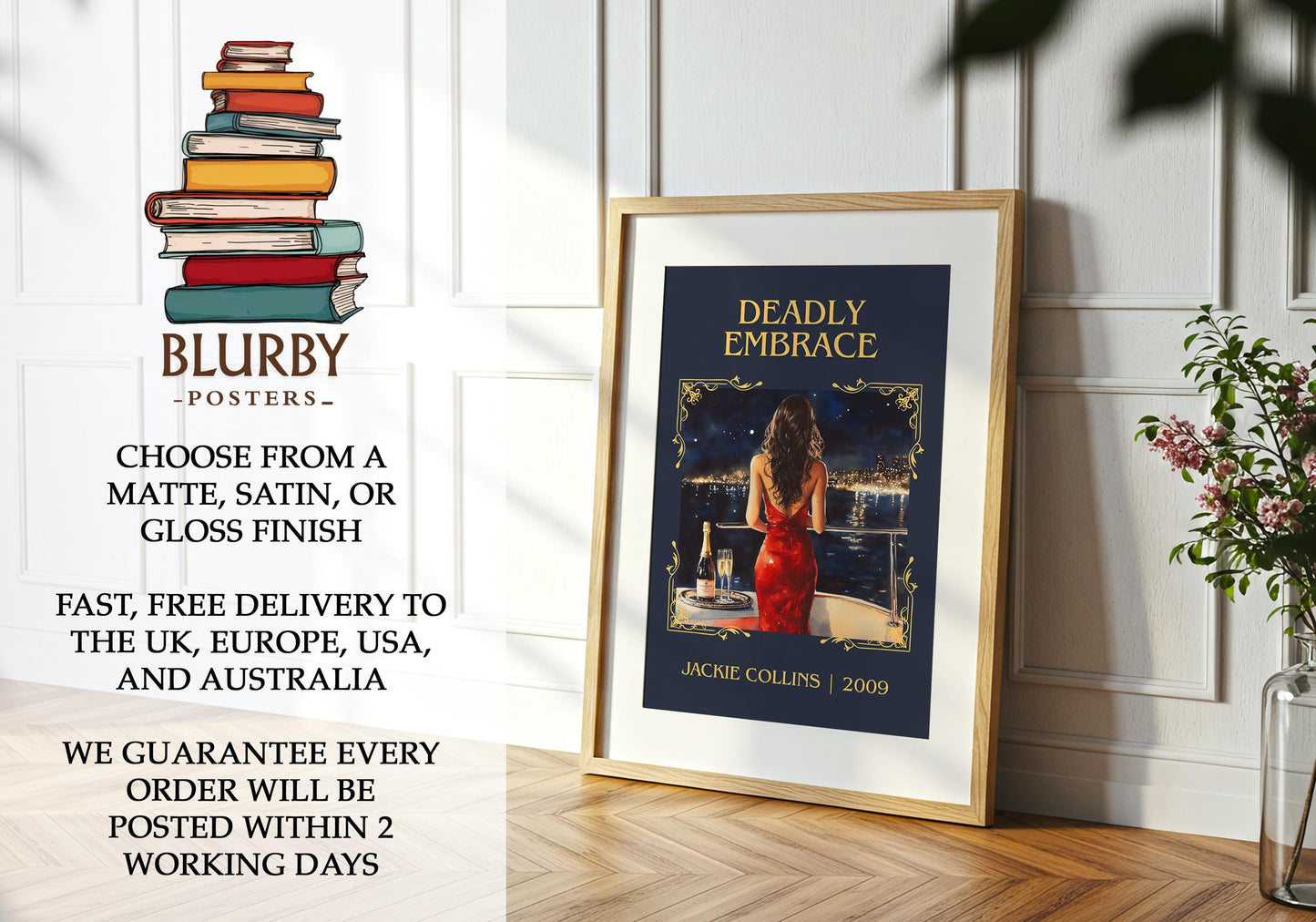 Deadly Embrace book poster packaging – museum-quality print rolled in protective tube
