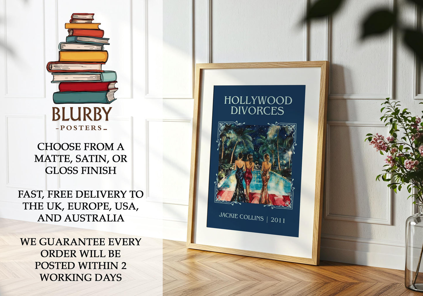 Hollywood Divorces book poster packaging – museum-quality print rolled in protective tube