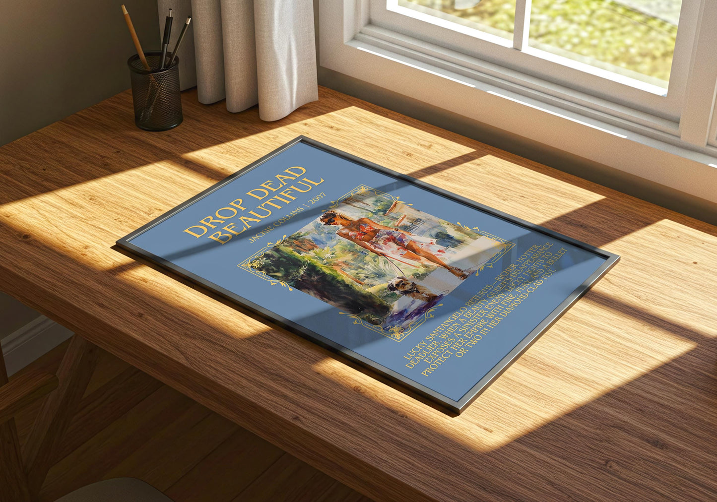 Drop Dead Beautiful by Jackie Collins | Descriptive Book Poster | Blurby