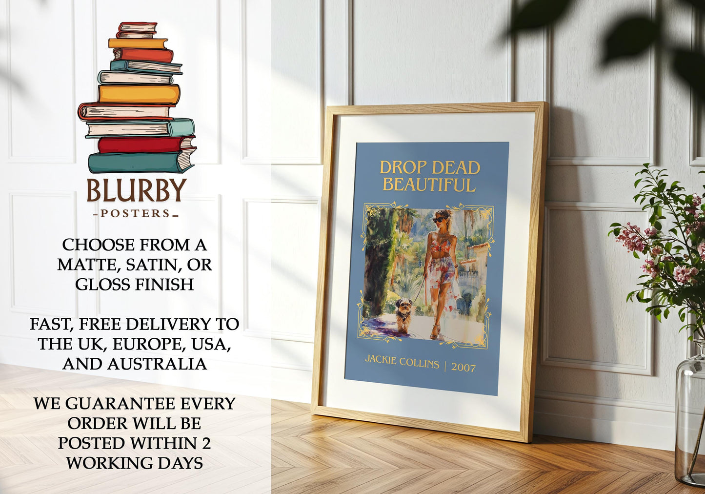 Drop Dead Beautiful book poster packaging – museum-quality print rolled in protective tube