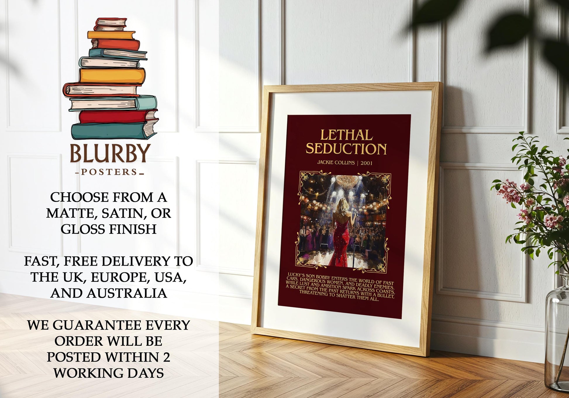 Lethal Seduction by Jackie Collins | Descriptive Book Poster | Blurby