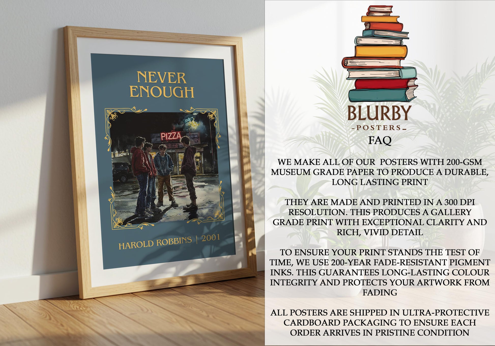 Never Enough by Harold Robbins | Descriptive Book Poster | Minimalist