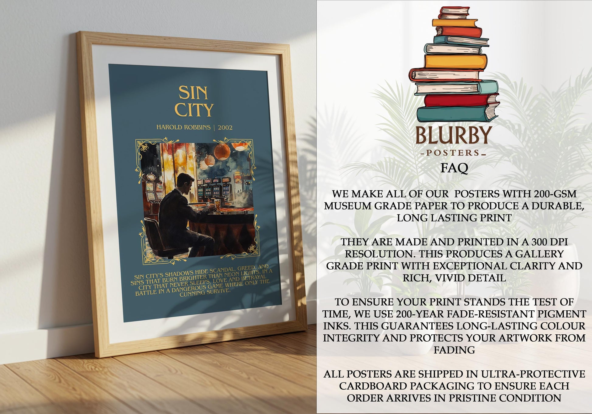 Sin City by Harold Robbins | Descriptive Book Poster | Blurby