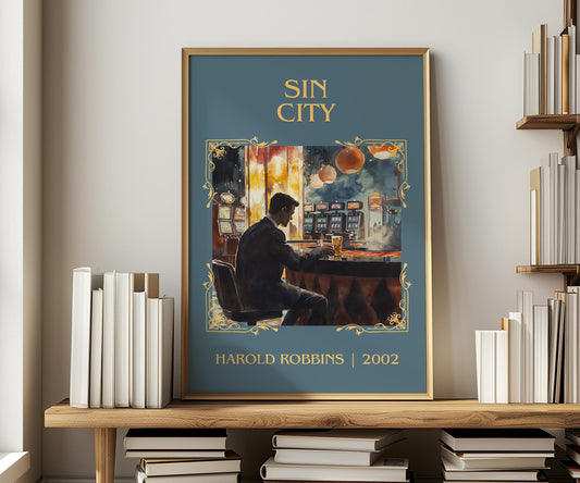 Sin City by Harold Robbins | Descriptive Book Poster | Minimalist