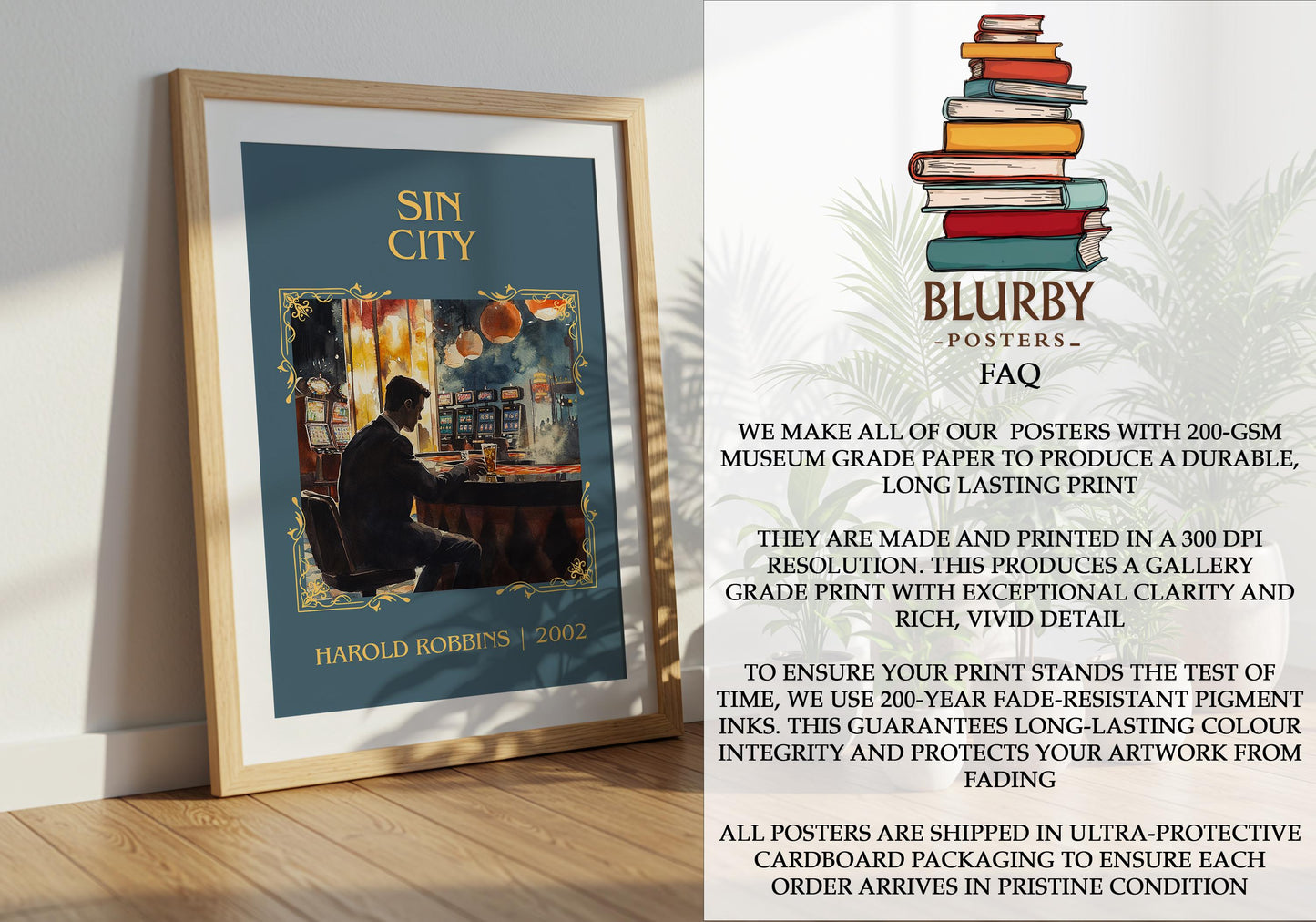 Sin City by Harold Robbins | Descriptive Book Poster | Minimalist