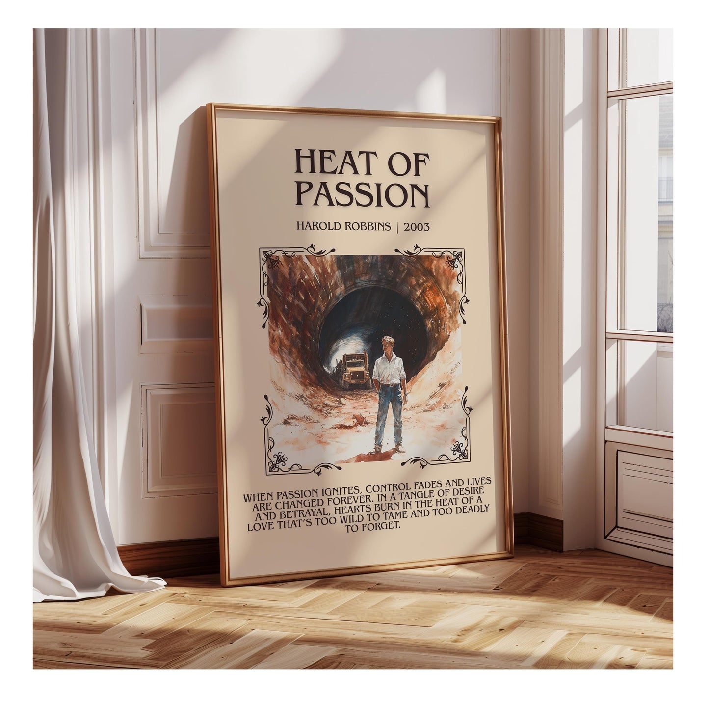 Heat Of Passion by Harold Robbins | Descriptive Book Poster | Blurby