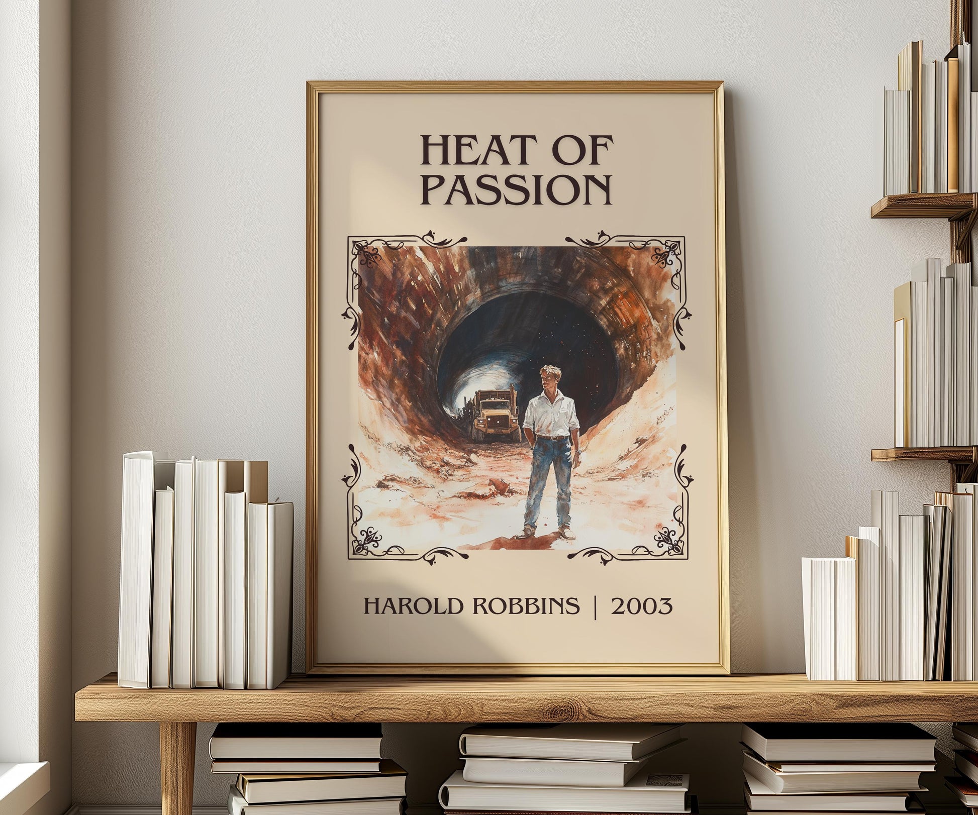 Heat Of Passion by Harold Robbins | Descriptive Book Poster | Minimalist