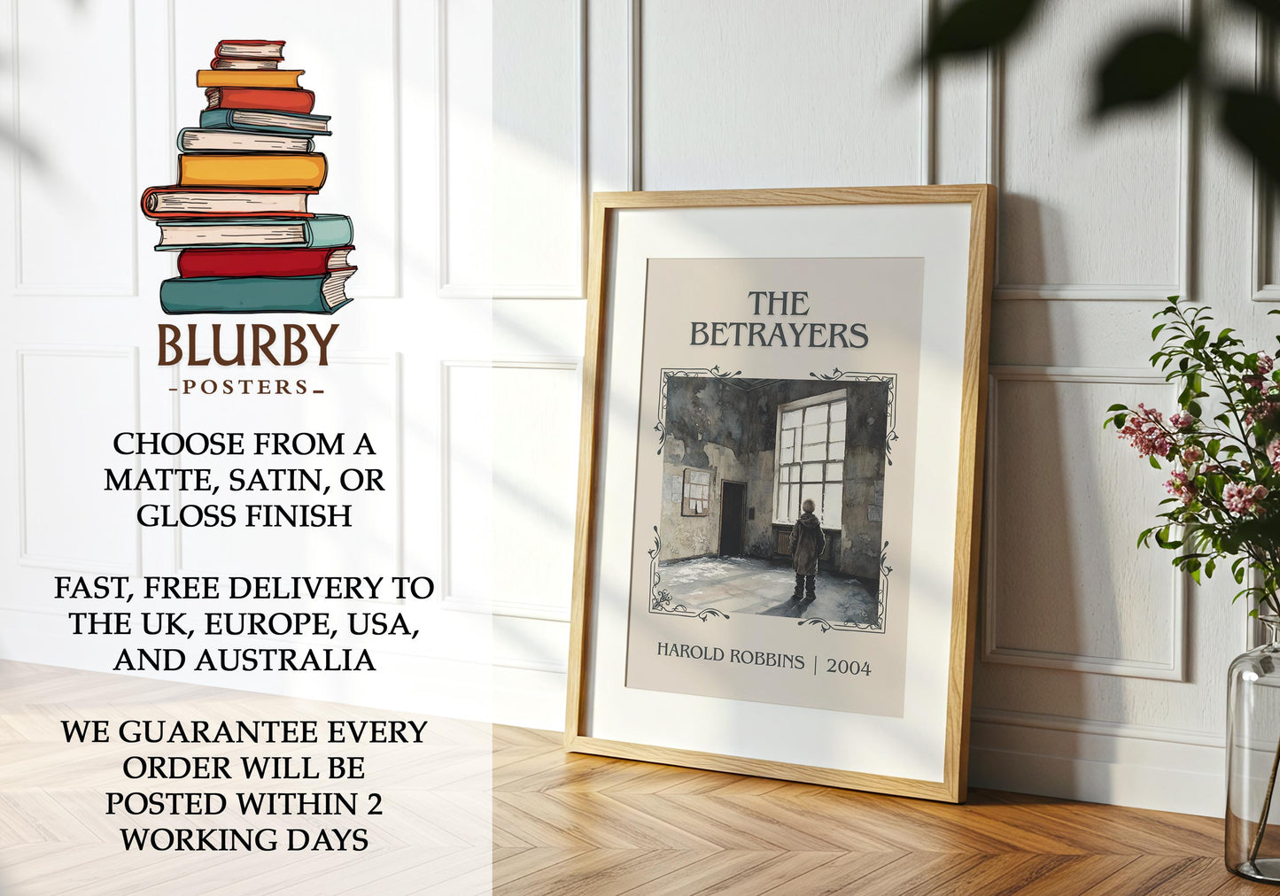 The Betrayers by Harold Robbins | Descriptive Book Poster | Minimalist