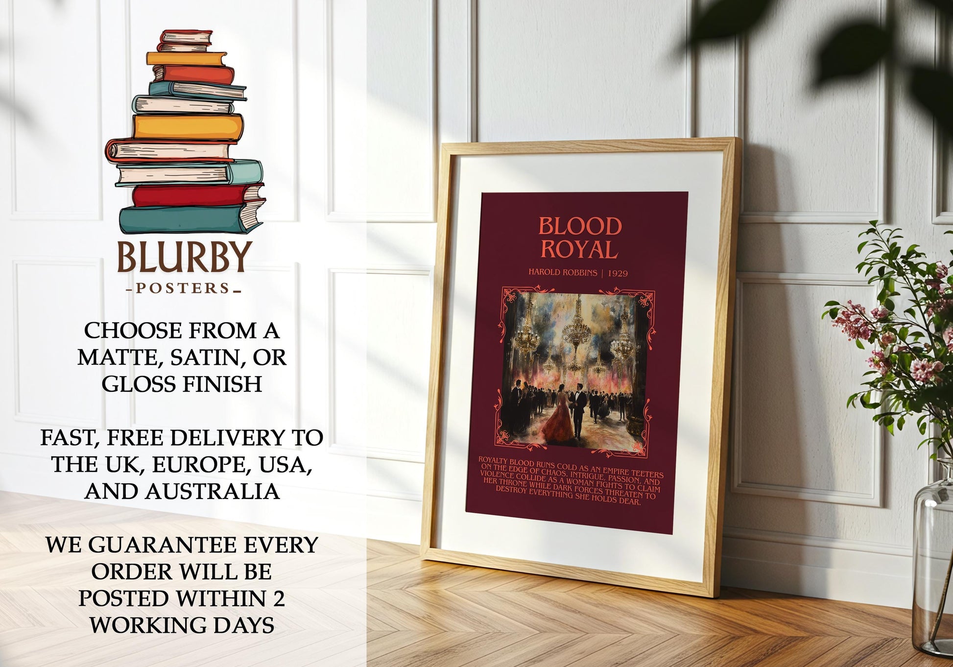 Blood Royal by Harold Robbins | Descriptive Book Poster | Blurby