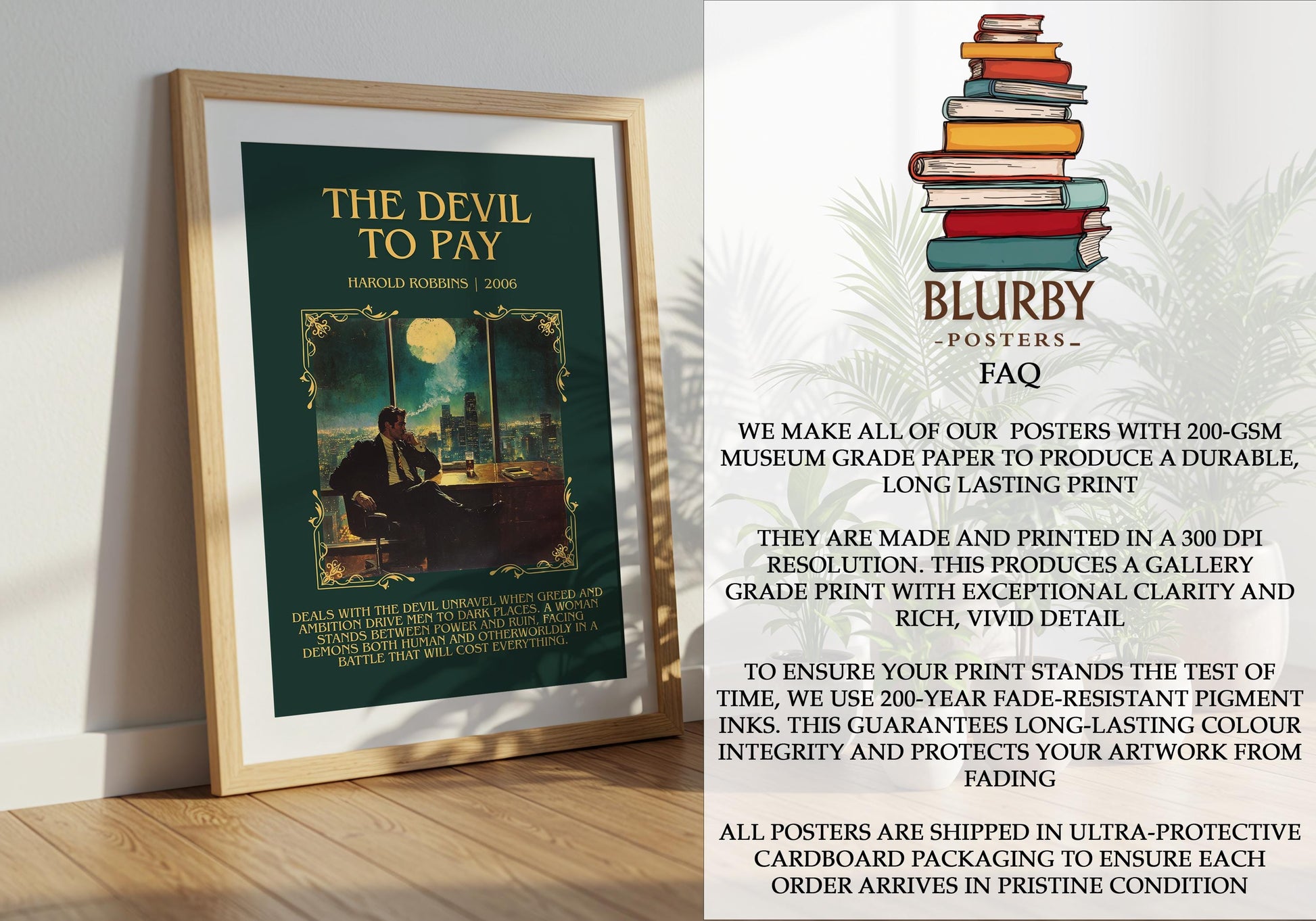 The Devil To Pay by Harold Robbins | Descriptive Book Poster | Blurby